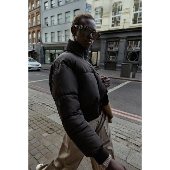 ZARA COMBINED CROPPED PUFFER JACKET - Picture 1 of 9